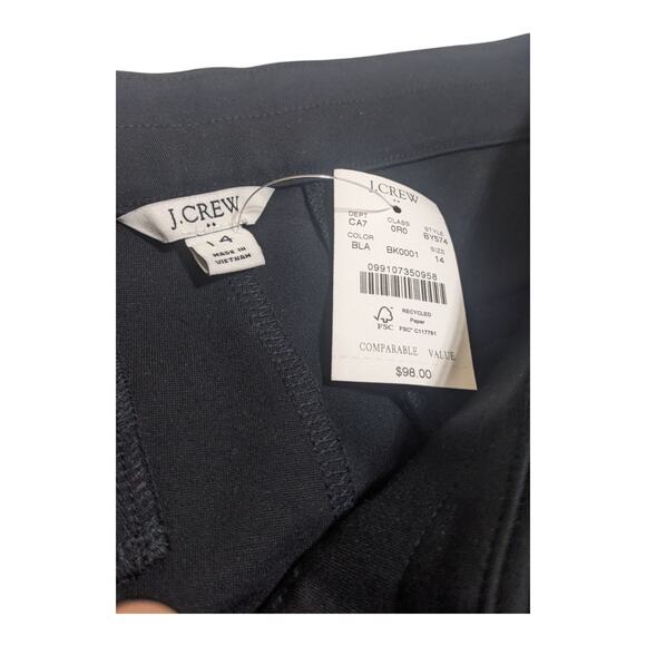 J. Crew Crop Kick Flare Pants Ponte Stretch 14 Black NWT BY574 J.Crew Capsule‎ - Picture 4 of 7